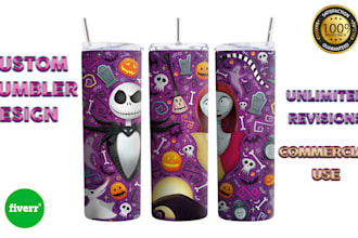 design skinny tumbler wrap 20oz 30oz 2d and 3d