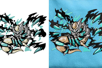 design anime embroidery tshirt or hoodie