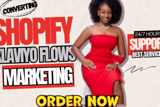 setup shopify email marketing klaviyo flows, SMS marketing, mailchimp campaign