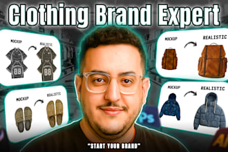 create realistic clothing and accessory mockups for streetwear brands