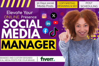be social media manager, design, schedule posts, instagram, linkedin, facebook x