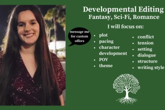 provide a developmental edit for fantasy scifi or romance novels