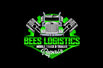 design professional logo about trucking logistics delivery transports company
