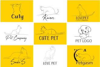 do,line art,minimalist,pet,cat,abstract,animals,drow,one line art logo design