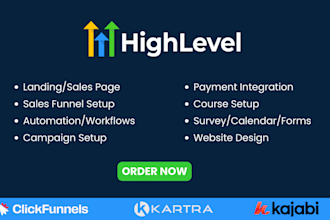 build clickfunnels, kajabi, kartra and gohighlevel landing page