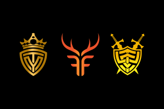 design youtube channel gaming esports twitch kick sports minimal initial logo