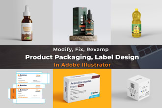 edit, recreate, modify, product packaging, label, dielines in adobe illustrator