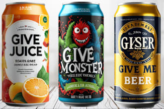 do can label for soda, juice, beer, seltzer, coffee, beverage, energy drink,milk