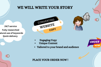 write website content, about us, bio, brand story, mission