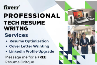 write, review and revise your tech resume, cv, cover letter, linkedin