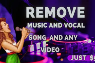 extract vocal and music song and videos and make instrument