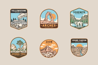 do a badge vintage graphic design logo
