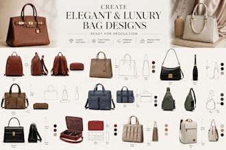 create elegant and luxury bag designs ready for production