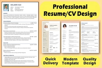 create a professional CV or a modern resume design