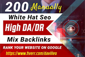 do 200 white hat seo mix backlinks high da