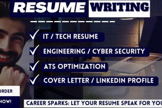 write tech resume, IT resume, engineering resume, and cyber security resume