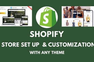 set up shopify store and ecommerce store customize with any shopify theme