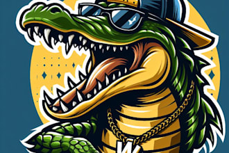 do unique awesome alligator mascot logo design