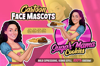design custom cartoon caricature mascot logo for your brand