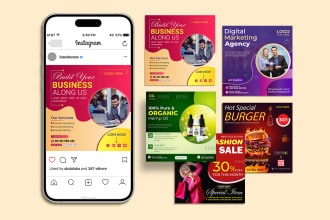 design social media post facebook instagram ads post banner and post graphic