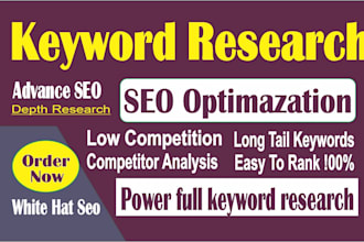do SEO keyword research for your website and , competitor analysis