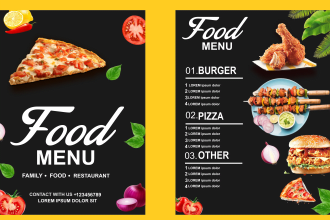 design pizza menu card in 1 hour