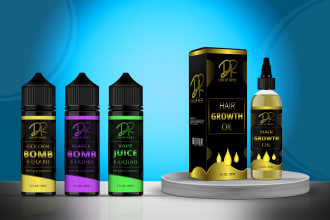design premium liquid label or vape juice label box design