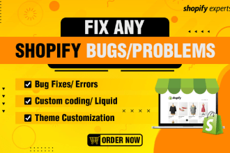 do shopify custom coding bug fix custom theme development