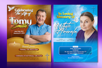 design funeral , memorial ,obituary flyer in 6hrs