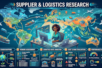 research suppliers, shipping routes, and logistics companies