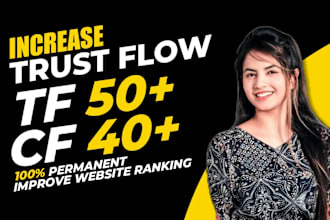 increase URL rate of majestic trust flow tf cf 40 high authority SEO backlinks