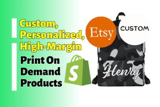 setup custom personalized products shopify etsy print on demand store printful