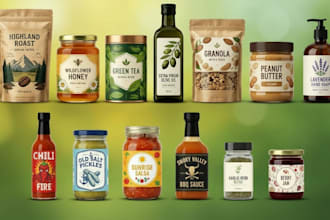 design seasoning, spice, herb, rub, hot sauce, salsa, dip and pepper jar labels