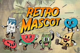 create classic vintage retro cartoon character mascot