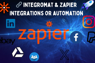 do integromat or  zapier integration and automation
