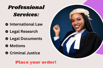 do legal research, document, international law, motions n criminal justice paper