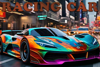 design a unique and eye catchy racing car wrap, vehicle wrap, truck and car wrap