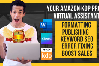 format and publish your kindle book as amazon kdp virtual assistant