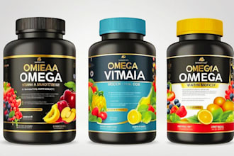 create supplement label design and product packaging design