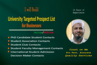 build university targeted prospect list for businesses