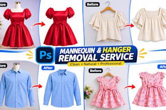 ghost mannequin, hanger removal and clothing photo editing