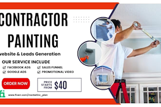 create painting website interior designer landing page painting contractor leads