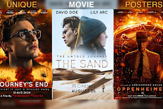 create hollywood style movie or film poster design in 1 day