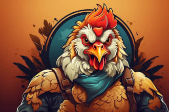 do awesome rooster chicken mascot logo design