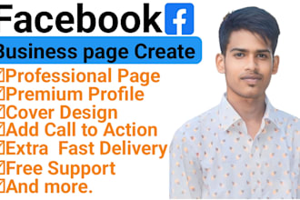 create a facebook business page with banner and all setup