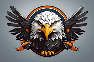 design outstanding eagle mascot logo with express delivery