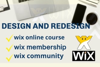 create wix online course, wix membership site, and wix membership website design