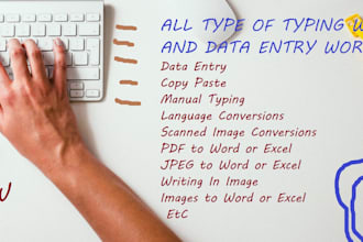 writing works, data entry, copy paste, ms office work, convert PDF