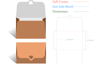 create an envelope dieline template and design
