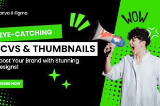 design top notch cvs, fiver gig thumbnails, and social media posts